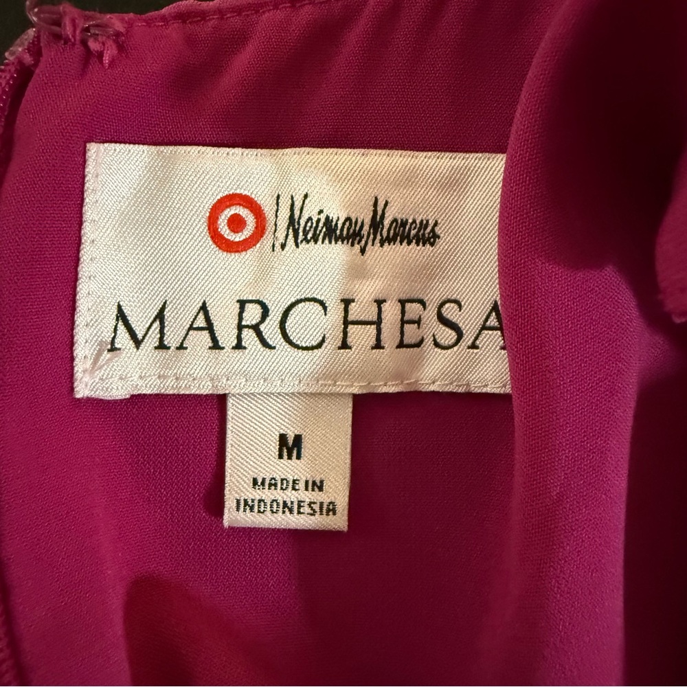 Marchesa for Neiman Marcus x Target Fuchsia Tulle Ruffle Dress Sz 8-10 100% Silk - Picture 9 of 10